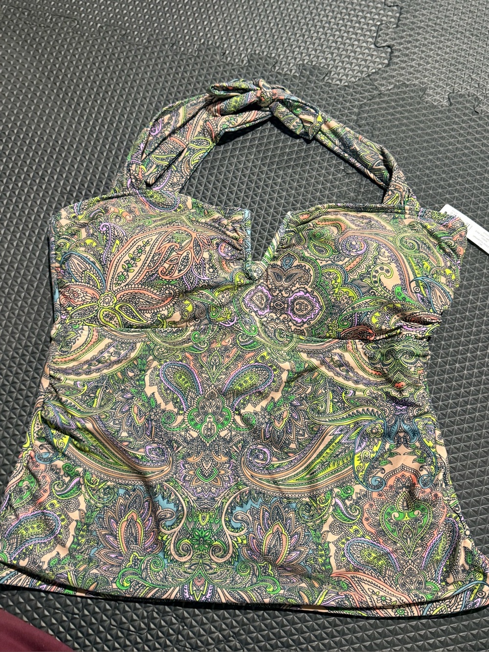 Soma Paisley Halter Camisole in Green Multi